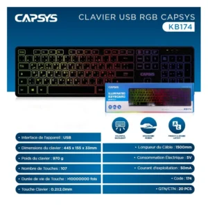 Clavier usb capsys kb174