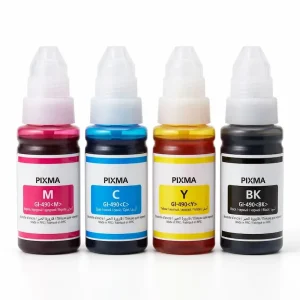 Pack de 4 bouteilles d'encre compatibles Canon GI-490 noir cyan magenta jaune