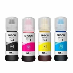 Pack de 4 bouteilles d'encre compatibles Epson 103 noir cyan magenta jaune