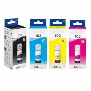 Pack de 4 bouteilles d'encre compatibles Epson 103 noir cyan magenta jaune